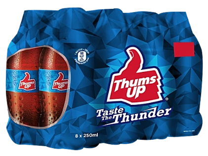Thums Up Soft Drink, 250 ml (Pack of 8)