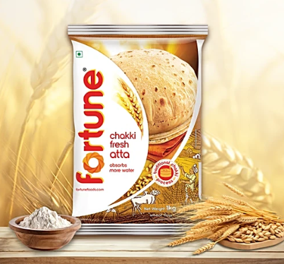 Fortune Chakki Fresh Atta, 1 kg Pouch